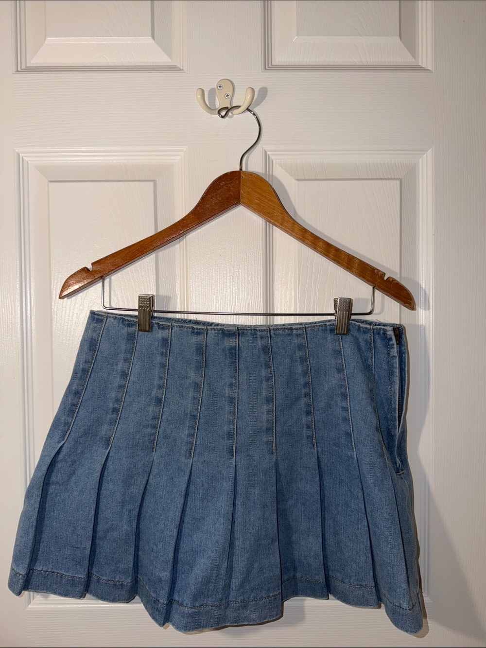 Sincerely Jules Blue Denim Pleated Skirt